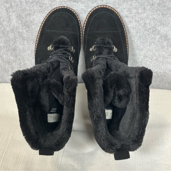 Stuart Weitzman Luge Faux Fur-Lined Suede Boots-Black-Women Size 8 - Picture 9 of 9